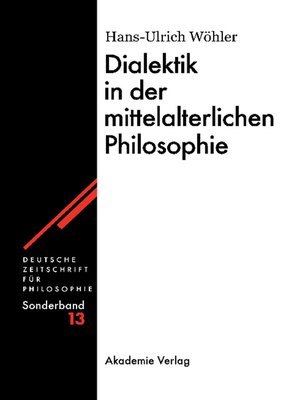 cover image of Dialektik in der mittelalterlichen Philosophie